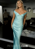 Michelle | Mermaid Aqua Satin Long Formal Dress Stores Near Me - Aqua - PROMDRESS Club