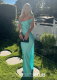 Michelle | Mermaid Aqua Satin Long Formal Dress Stores Near Me - Aqua - PROMDRESS Club