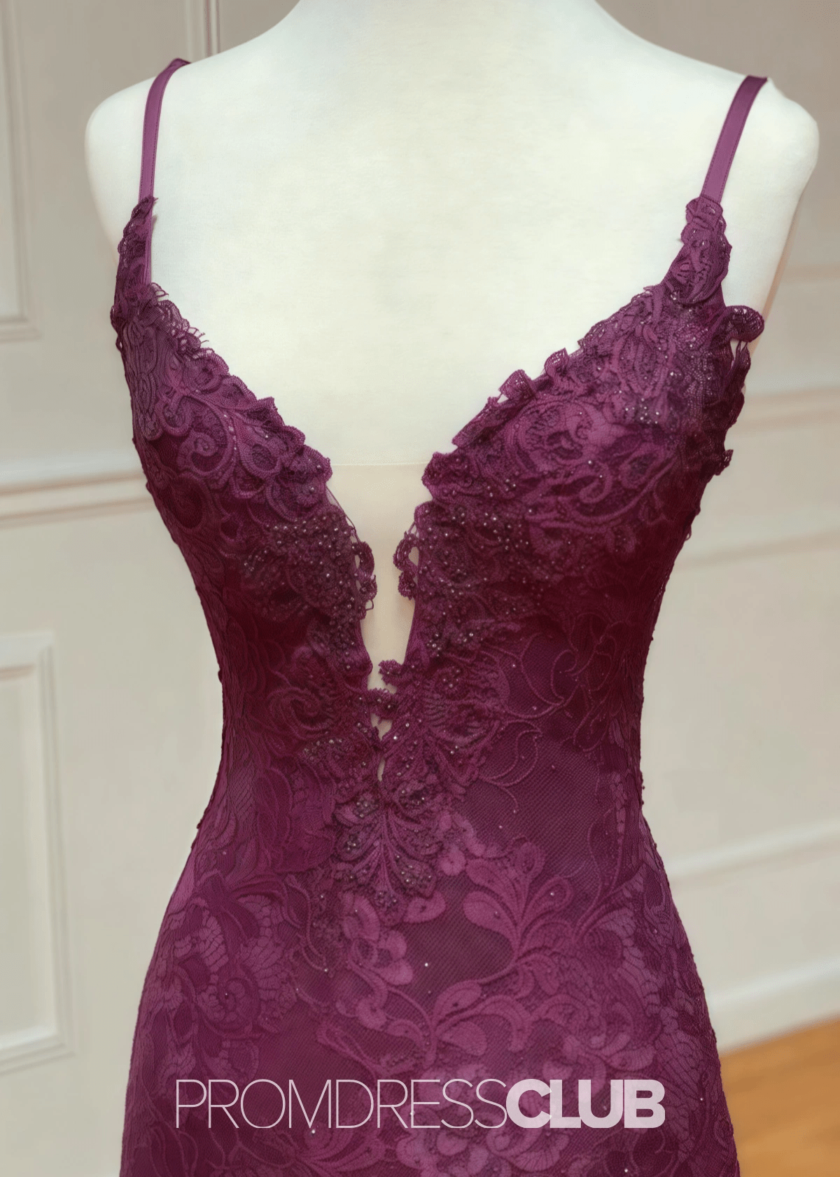 Nora | Mermaid Lace Appliques Burgundy Long Formal Dress - Price #price_variant_lowest# - Burgundy - PromDressClub