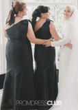 Odelette | Mermaid Plus Size Black Long Bridesmaid Dress - Black - PROMDRESS Club