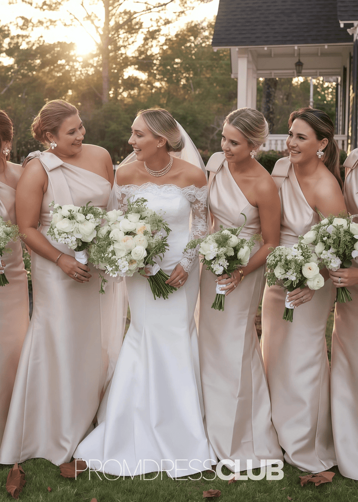 Odelette | Mermaid Plus Size Black Long Bridesmaid Dress - Price #price_variant_lowest# - Champagne - PromDressClub