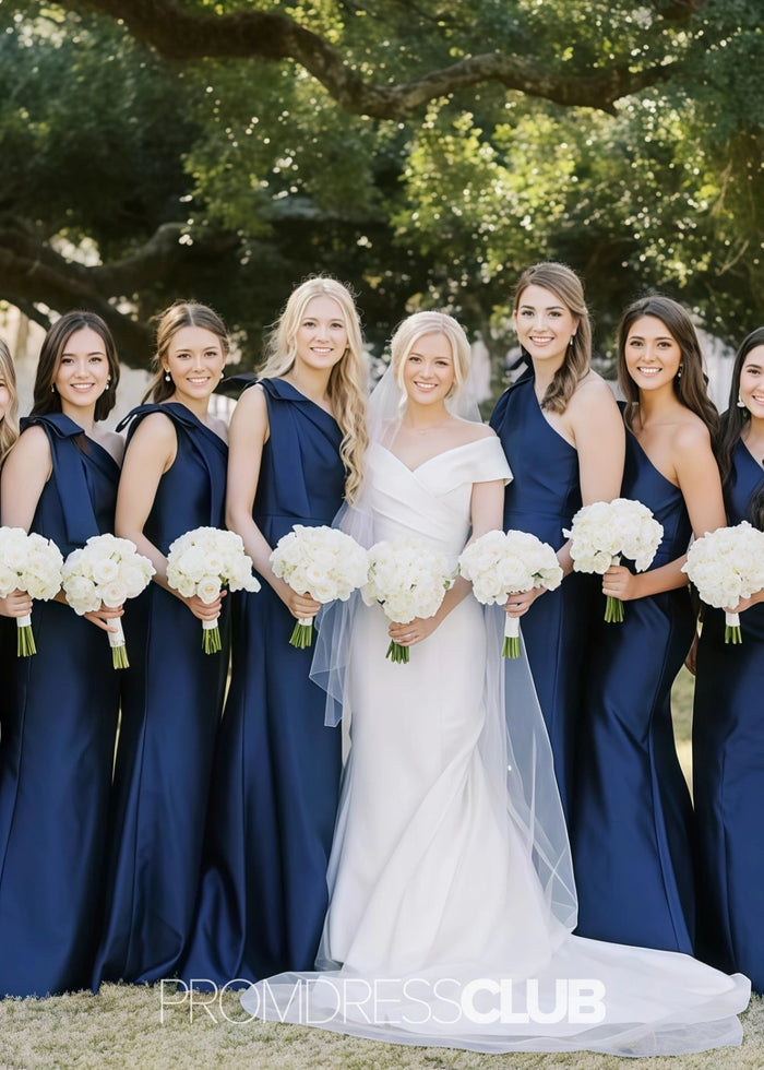 Odelette | Mermaid Plus Size Black Long Bridesmaid Dress - Price #price_variant_lowest# - Navy Blue - PromDressClub