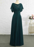 Pandora | A Line Dark Green Chiffon Long Bridesmaid Dress Near Me - Dark Green - PROMDRESS Club