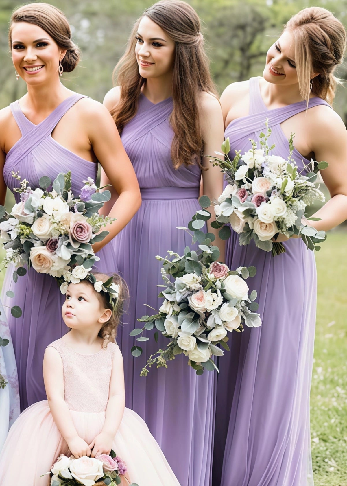 Phoenix | A Line Cross - Front Lavender Chiffon Long Bridesmaid Dress - Lavender - PROMDRESS Club