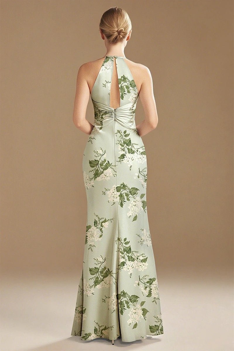 Pristine Glow Age Green Floral Bridesmaid Dresses for Effortless Elegance & Comfort - Sage Floral - PromDressClub