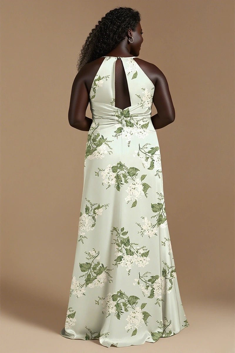 Pristine Glow Age Green Floral Bridesmaid Dresses for Effortless Elegance & Comfort - Sage Floral - PromDressClub