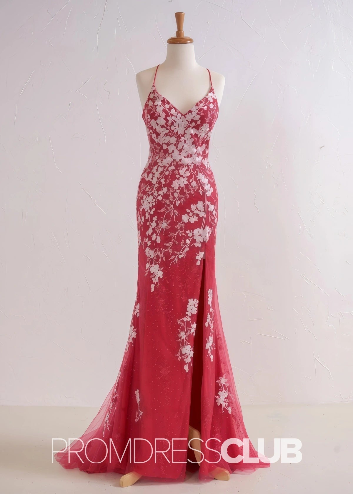 Sabrina |Red Long Prom Dresses Stores Near Me With Mermaid V Neck Appliques Beading - Red - PromDressClub