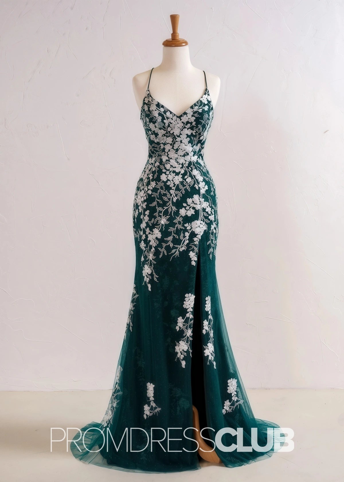 Sabrina |Red Long Prom Dresses Stores Near Me With Mermaid V Neck Appliques Beading - Dark Green - PromDressClub