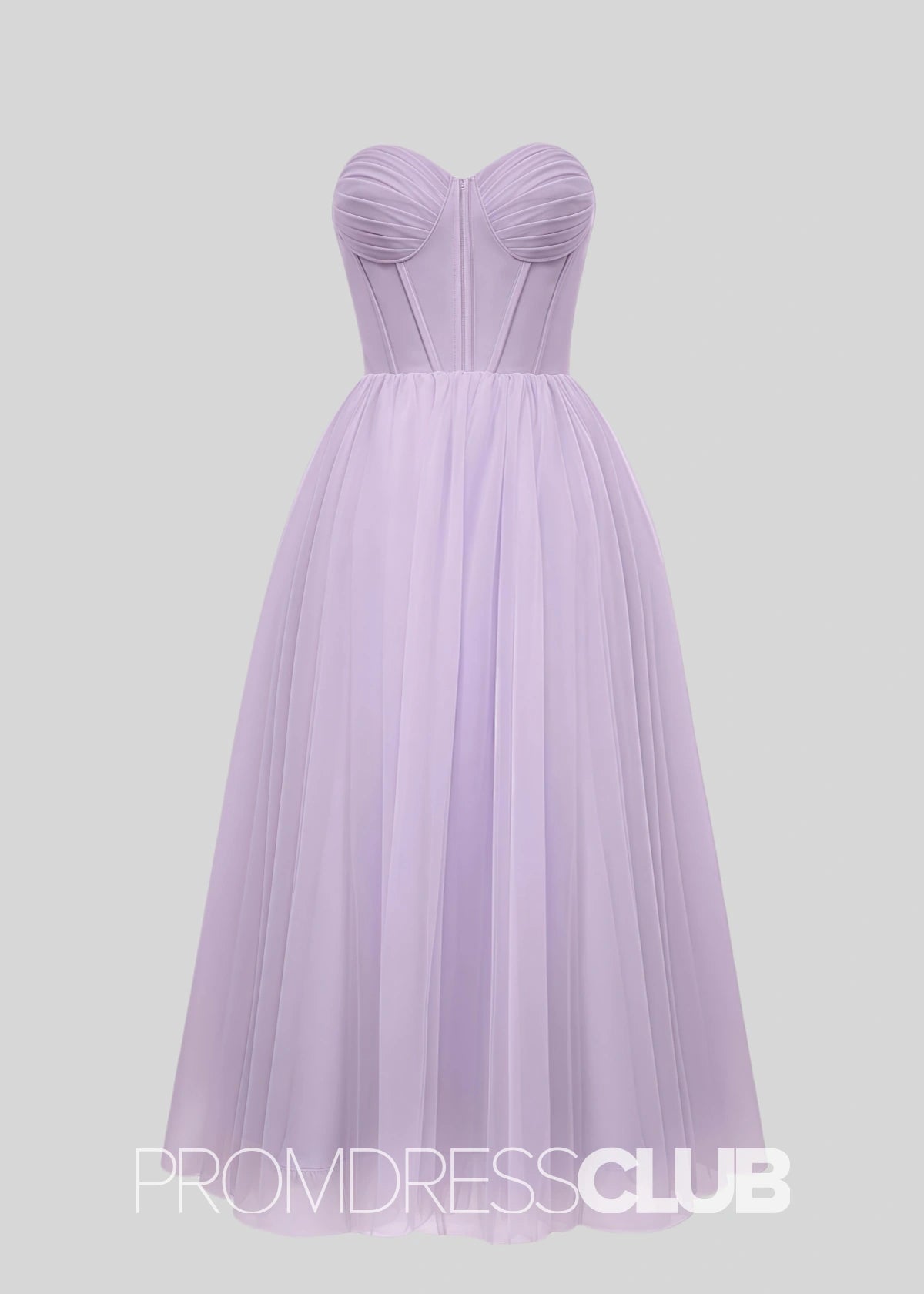 Salome |Green Long Prom Dresses Stores Near Me With A Line Strapless Puffy Tulle - Lilac - PromDressClub