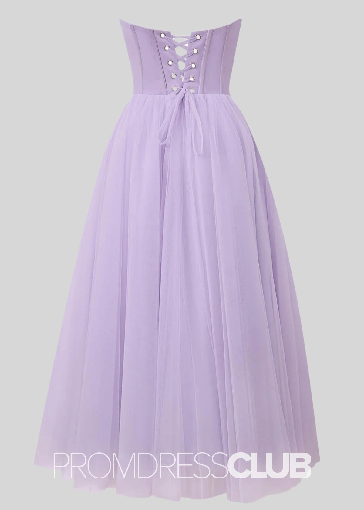 Salome |Green Long Prom Dresses Stores Near Me With A Line Strapless Puffy Tulle - Lilac - PromDressClub