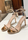 Shine Bright with Gold Block Heels Sandals for Prom – Stylish Silver Strap Heels & Open-Toe Designs Color Gold