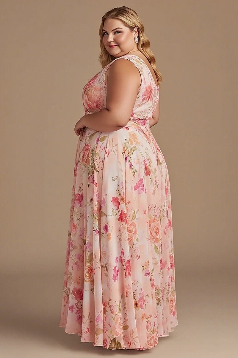 Simply Brilliant Floral Pink Bridesmaid Dresses Ideal for Memorable Wedding Moments - Pink Floral - PromDressClub