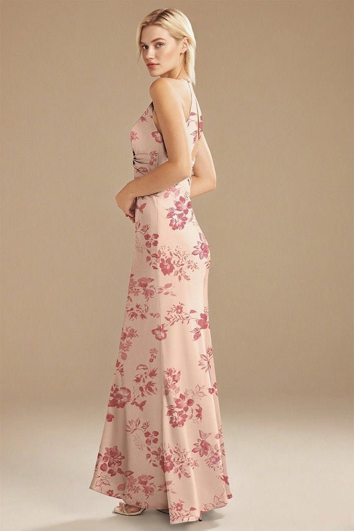 Special Moment Floral Pink Bridesmaid Dresses for Unforgettable Weddings - Pink Floral - PromDressClub