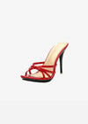 Step into Elegance with Hot Pink Stiletto Pointed Toe Sandals by Pink – Elevate Your Style! Color Red