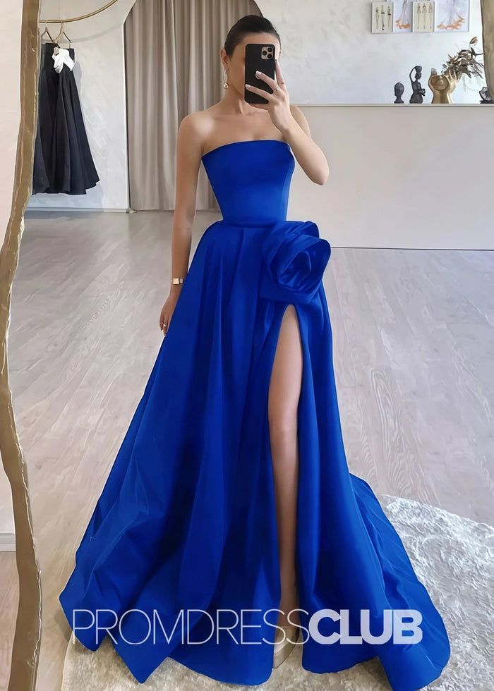 Harriet | Strapless Long Black Prom Dress - Price #price_variant_lowest# - Royal Blue - PromDressClub