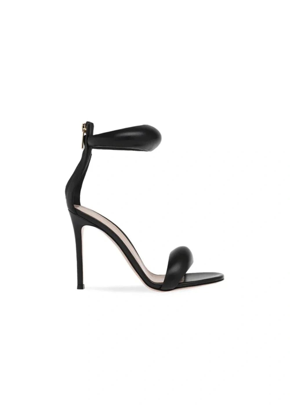 Stylish Black and Gold Leather High Heels & Versatile Gold Sandals Heels with Ankle Strap Open Toe for Every Fashion Moment - Black - PromDressClub