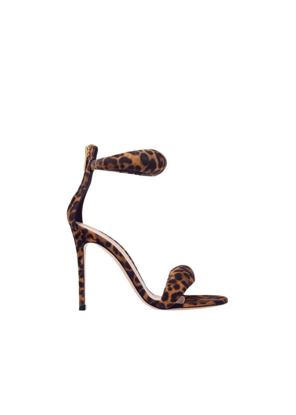 Stylish Black and Gold Leather High Heels & Versatile Gold Sandals Heels with Ankle Strap Open Toe for Every Fashion Moment - Leopard - PromDressClub