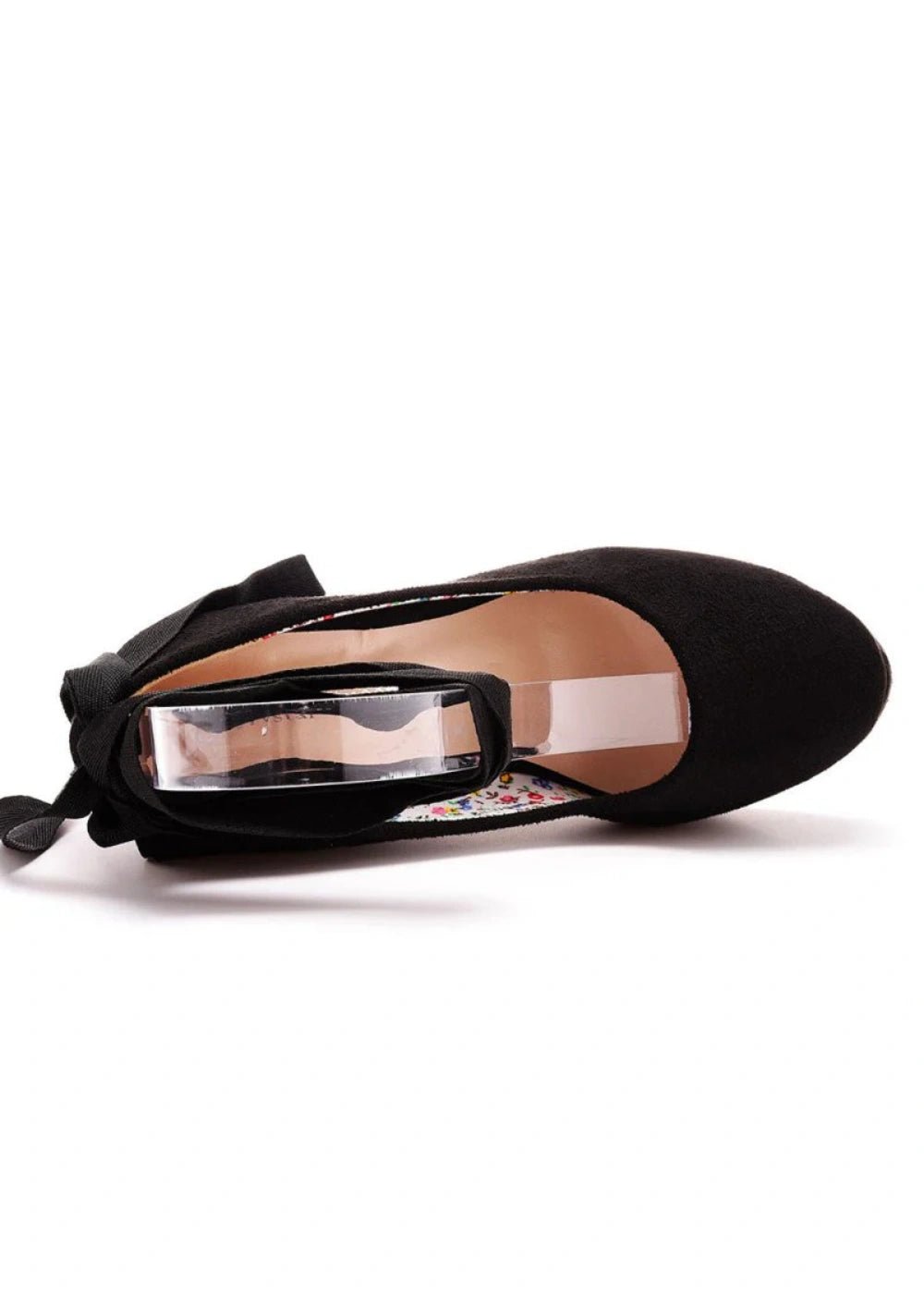 Stylish Black and Red Round Toe Platform Wedge Heels—Elevate Every Look with Trendy Versatility - Black - PromDressClub