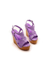 Stylish Black Platform Wedge Sandals & Versatile Peep Toe High Heels for Every Event Color Lilac