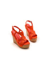 Stylish Black Platform Wedge Sandals & Versatile Peep Toe High Heels for Every Event Color Orange