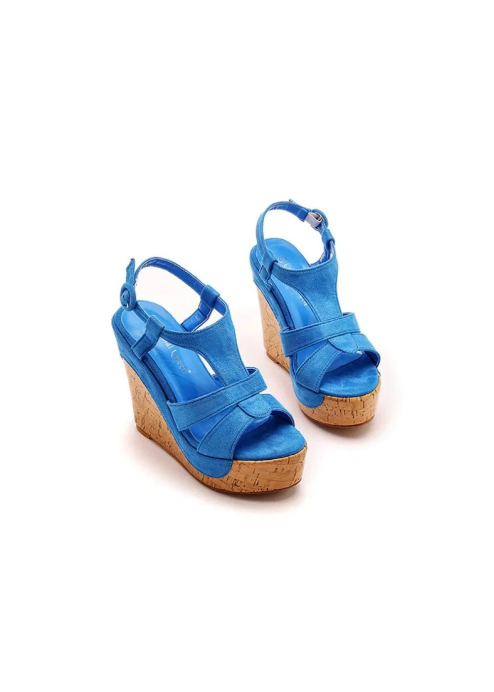 Stylish Black Platform Wedge Sandals & Versatile Peep Toe High Heels for Every Event - Royal Blue - PromDressClub