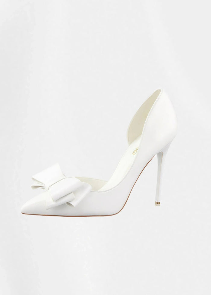 Stylish Light Blue and Pink High Heels Prom Shoes with Bow Detail – Perfect for Every Elegant Occasion! - White - PromDressClub