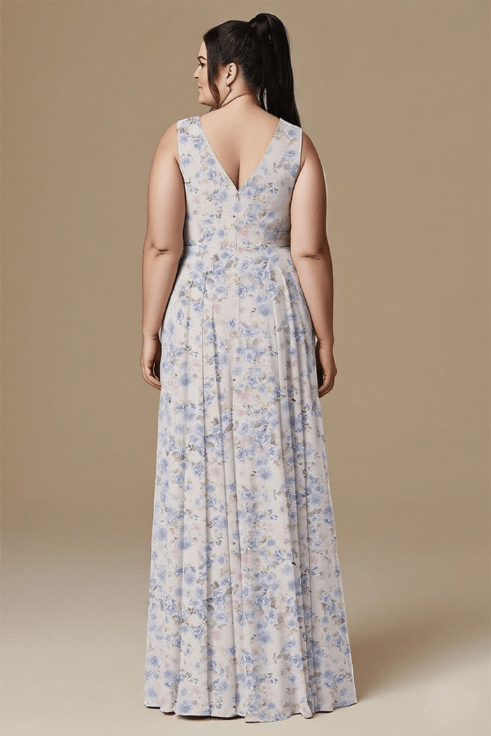 Sweetest Admirer Blue and White Floral Bridesmaid Dress Garden Weddings - Blue Floral - PromDressClub