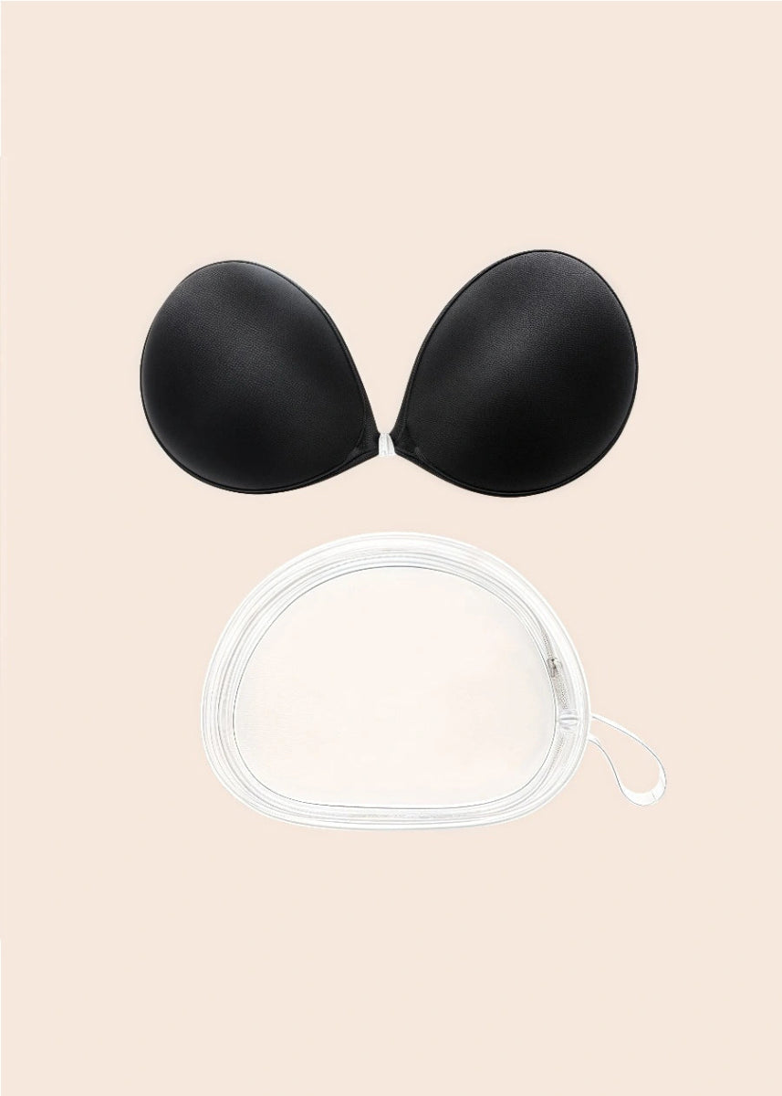 Ultra - Comfortable Silicone Bras Black and Nude Essentials for Effortless Style - Black - PromDressClub