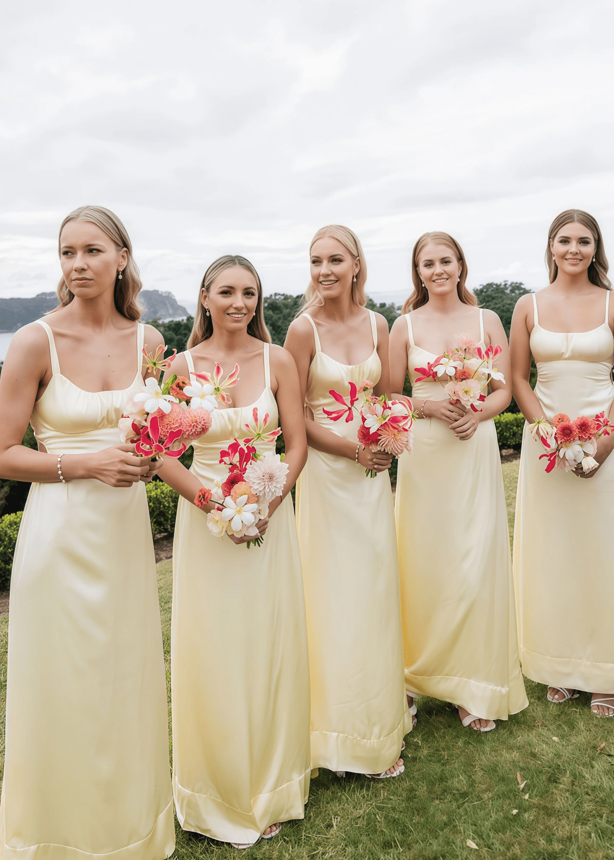 Violet | Simple Sheath Cutout Yellow Satin Maxi Bridesmaid Dress with Spaghetti Straps and Cowl Neck - Yellow - PROMDRESS Club